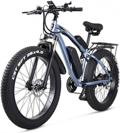 HCMNME Electric Mountain Bike Electric Bike Electric Mountain Bike Electric Snow Bike, 26 Inch Electric Bike Mountain E-bike 21 Speed 48v Lithium Battery 4.0 Off-road 1000w Back Seat Electric Mountain Bike Bicycle for Adult, Blue L
