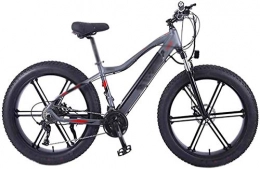 HCMNME Electric Mountain Bike Electric Bike Electric Mountain Bike Electric Snow Bike, 26 inch Electric Bikes Bike, hidden battery Bikes 4.0 Fat tire Snowfield Bicycle Adult Lithium Battery Beach Cruiser for Adults (Color : Gray) M