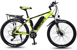 RDJM Bike Electric Bike Electric Mountain Bikes for Adults, All Terrain Commute Sports Mountain Bike Full Suspension 350W Rear Wheel Motor, 26'' Fat Tire E-Bike 27 MTB Ebikes for Men Women (Color : Yellow)