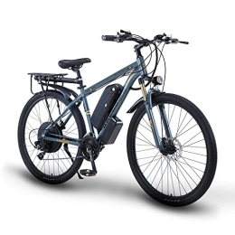 TAOCI Electric Mountain Bike Electric Bike for Adult, Mountain Bike, 29" Magnesium Alloy Ebikes Bicycles All Terrain, 48V Removable Lithium-Ion Battery Bicycle Ebike for Outdoor Cycling Travel Work Out (Gray)