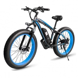 Electric oven Electric Mountain Bike Electric Bike for Adults 26" Fat Tire 1000W Motor Removable Li-Ion Battery 13Ah 21 Number of speeds Electric Mountain Bicycle (Color : Blue, Number of speeds : 21)