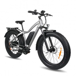 LIU Bike Electric Bike for Adults 26 Inch Full Terrain Fat Tire 750W Electric Snow Bicycle 48V Li- Ion Battery Ebike for Men (Color : Light grey)
