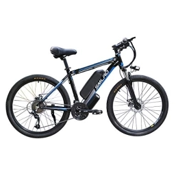 AKEZ Electric Mountain Bike Electric Bike for Adults, Electric Mountain Bike, 26 Inch 240W Removable Aluminum Alloy Ebike Bicycle, 48V / 10Ah Rechargeable Battery for Outdoor Cycling Travel Work Out, Black Blue, 26 In