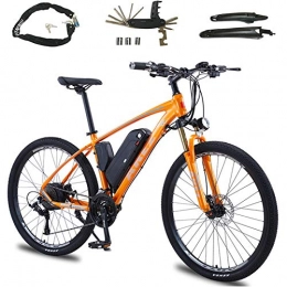 AZUOYI Bike Electric Bike Rugged Electric Mountain Bike 500W 48V Ebike 27.5'' Electric Bicycle, Adults Ebike 13Ah Battery, Up to 50km / h, Professional 27 Speed Gears, Orange