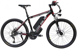 Fangfang Electric Mountain Bike Electric Bikes, 26'' Electric Mountain Bike Brushless Gear Motor Large Capacity (48V 350W 10Ah) 35 Miles Range and Dual Disc Brakes Alloy Electric Bicycle, E-Bike (Color : Black Red)