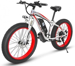 Fangfang Electric Mountain Bike Electric Bikes, 26'' Electric Mountain Bike with Removable Large Capacity Lithium-Ion Battery (48V 17.5ah 500W) for Mens Outdoor Cycling Travel Work Out And Commuting , E-Bike ( Color : White Red )