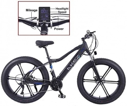 Fangfang Electric Mountain Bike Electric Bikes, Electric Mountain Bike 26 Inches 350W 36V 10Ah Folding Fat Tire Snow Bike 27 Speed E-Bike Pedal Assist Disc Brakes and Three Working Modes for Adult, E-Bike (Color : Black)