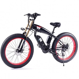 Hawgeylea Bike Electric Bikes for Adult, 26inch Fat Tire Mountain E-Bike 48V 500W / 1000W 13AH Strong Power Removable Lithium-Ion Battery 21 Speed All Terrain Beach Cruiser Snow Electric Bicycles (Red, 1000W)