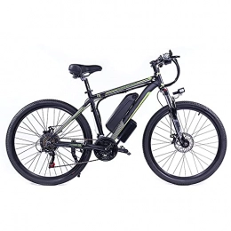 Hawgeylea Electric Mountain Bike Electric Bikes for Adult, 26inch Mountain E-Bike 48V 350W / 500W / 1000W 13AH Strong Power Motor Removable Lithium-Ion Battery 21 Speed Electric Bicycles for Men Ladies Travel Commuting (Black Green, 350W)