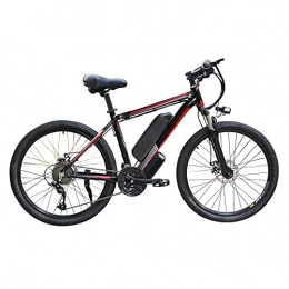 Hawgeylea Electric Mountain Bike Electric Bikes for Adult, 26inch Mountain E-Bike 48V 350W / 500W / 1000W 13AH Strong Power Motor Removable Lithium-Ion Battery 21 Speed Electric Bicycles for Men Ladies Travel Commuting (Black Red, 1000W)
