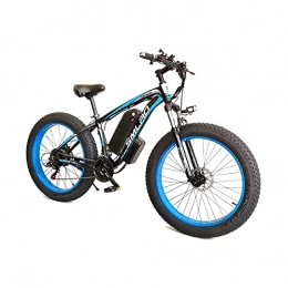 SFSGH Electric Mountain Bike Electric Bikes For Adult, 4.0 Fat Tire Bike / 350W 48V Super Power Electric Bikes With Removable Lithium Battery And Battery Charger And Three Working Modes With Rear Seat(Color:Black blue)