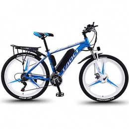 MRSDBTL Electric Mountain Bike Electric Bikes for Adult, Magnesium Alloy Ebikes Bicycles All Terrain, 26" 36V 350W Removable Lithium-Ion Battery Mountain Ebike, for Mens Outdoor Cycling Travel Work Out And Commuting, Blue, 10Ah