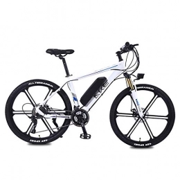 YZT QUEEN Electric Mountain Bike Electric Bikes, Men'S Mountain Bike Aluminum Alloy Cycling Bike All Terrain, 26" 36V 350W Removable Lithium Ion Battery Mountain Bike, Suitable for Outdoor Cycling Travel Exercise, White, 36V13AH