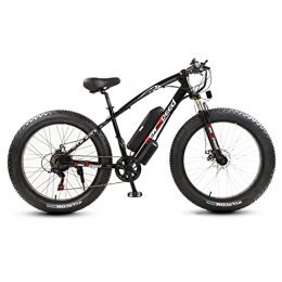 AZXV Electric Mountain Bike Electric Mountain Bike，21 Speeds Suspension High-Carbon Steel MTB Bicycle, 26 Inch Wheels，Dual Disc-Brake Non-Slip，Adjustable Seat，for Adults MTB Bicycle，Multiple Col black- 48V13ah