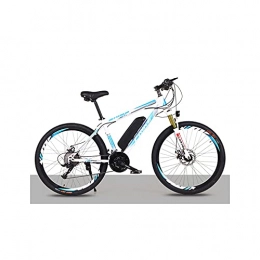 Bedroom Electric Mountain Bike Electric Mountain Bike 26"250W Electric Bicycle With 36V 8Ah Removable Lithium Battery, 21 Speed Gearbox, 35km / H, Charging Mileage Up To 35-50km(Color:blue+white)
