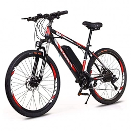 SFSGH Electric Mountain Bike Electric Mountain Bike 26"250W Electric Bicycle With 36V 8Ah Removable Lithium Battery, 21 Speed Gearbox, 35km / H, Charging Mileage Up To 35-50km(Color:red+black)