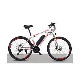 SFSGH Electric Mountain Bike Electric Mountain Bike 26"250W Electric Bicycle With 36V 8Ah Removable Lithium Battery, 21 Speed Gearbox, 35km / H, Charging Mileage Up To 35-50km(Color:red+white)