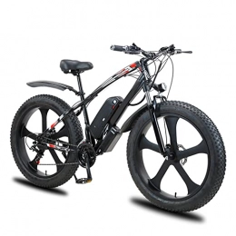 Bewinch Electric Mountain Bike Electric Mountain Bike 26"E-MTB Bicycle with Removable Lithium-Ion Battery 48V 13A for Adult, 21Speed Gears, Double Disc Brakes, Black, 26 inch