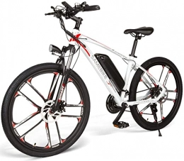 Samebike Electric Mountain Bike Electric Mountain Bike 26” Electric Bicycle for Adults, Adult E-bike with 48V Removable Lithium Battery, Shimano 7-White