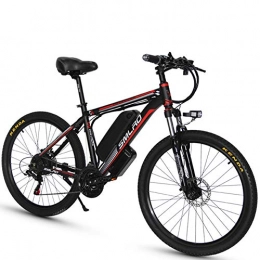 FXMJ Electric Mountain Bike Electric Mountain Bike, 26 Inch E-Bike City Commuter Bike with 48V 10 / 15Ah Removable Lithium Battery, 27 Speed Gear, Front And Rear Disc Brakes, 10AH