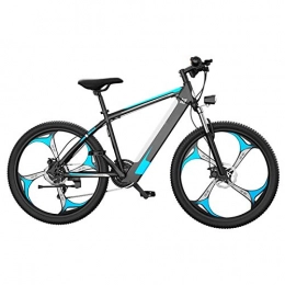 Amantiy Electric Mountain Bike Electric Mountain Bike, 26 Inch Electric Mountain Bike for Adult, Fat Tire Electric Bike for Adults Snow / Mountain / Beach Ebike with Lithium-Ion Battery Electric Powerful Bicycle (Color : Blue)