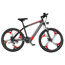 Amantiy Bike Electric Mountain Bike, 26 Inch Electric Mountain Bike for Adult, Fat Tire Electric Bike for Adults Snow / Mountain / Beach Ebike with Lithium-Ion Battery Electric Powerful Bicycle (Color : Red)