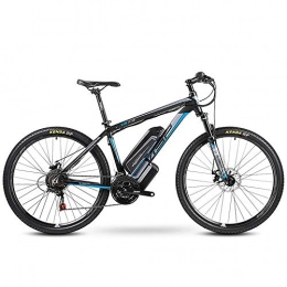 HJHJ Bike Electric mountain bike, 26-inch hybrid bicycle / (36V10Ah) 24 speed 5 speed power system mechanical disc brakes lock front fork shock absorption, up to 35KM / H, Blue