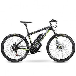 HJHJ Bike Electric mountain bike, 26-inch hybrid bicycle / (36V10Ah) 24 speed 5 speed power system mechanical disc brakes lock front fork shock absorption, up to 35KM / H, Green