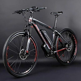 HJHJ Electric Mountain Bike Electric mountain bike, 26-inch hybrid bicycle / (36V10Ah) 24 speed 5 speed power system mechanical disc brakes lock front fork shock absorption, up to 35KM / H, Red