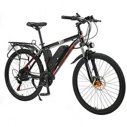 GERUOLA Electric Mountain Bike Electric Mountain Bike, 26 Inches Snow Bike for Adult, Fat Tire Bicycle E-Bike All Terrain, with Removable Lithium-Ion Battery 21 Speed Shifter, 48V500W Motor, for Outdoor Cycling, Black