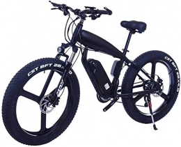 Clothes Electric Mountain Bike Electric Mountain Bike, 26inch Fat Tire Electric Bike 48V 10Ah / 15Ah Large Capacity Lithium Battery City Adult E-bikes 21 / 24 / 27 / 30 Speeds Electric Mountain Bicycle (Color : 15Ah, Size : Black-B) , Bicyc
