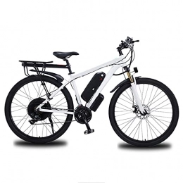 GERUOLA Bike Electric Mountain Bike, 29 Inches Snow Bike for Adult, Fat Tire Bicycle E-Bike All Terrain, Removable Lithium-Ion Battery 21 Speed Shifter, 1000W Powerful Motor, for Cycling Travel, White