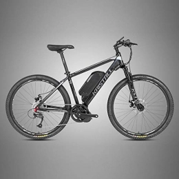 KUSAZ Bike Electric mountain bike, 350W electric bike, equipped with detachable 48V / 10AH lithium-ion battery, lockable front fork for outdoor cycling travel exercise-Black Gray 48V10A350W_27.5 inch*15.5 inch