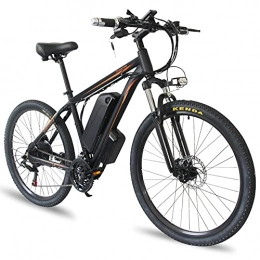 TGHY Bike Electric Mountain Bike 350W Motor E-Bike 26" Tire 35km / h Adult Ebike with Pedal Assist and 21 Speed 48V 10Ah 15Ah Removable Lithium Battery Suspension Fork0, Black, 10Ah