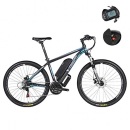 SanQing Electric Mountain Bike Electric Mountain Bike - Hybrid 24-Speed Dual Disc Brake for All Roads, with USB Charging Interface And LCD5 Speed Smart Meter IP54 Waterproof 26 / 27.5 / 29 Inches, Blue, 36V27.5IH