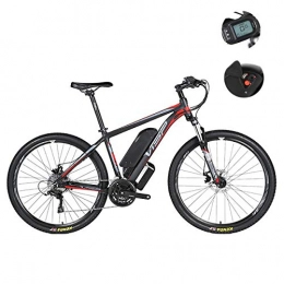SanQing Electric Mountain Bike Electric Mountain Bike - Hybrid 24-Speed Dual Disc Brake for All Roads, with USB Charging Interface And LCD5 Speed Smart Meter IP54 Waterproof 26 / 27.5 / 29 Inches, Red, 36V29IH
