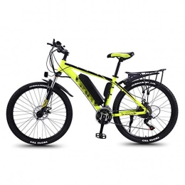 TANCEQI Bike Electric Mountain Bikes for Adults, 26'' Fat Tire E-Bike 27 MTB Ebikes for Men Women, All Terrain Commute Sports Mountain Bike Full Suspension 350W Rear Wheel Motor, Yellow