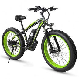 TANCEQI Electric Mountain Bike Electric Off-Road Bikes 26" Fat Tire E-Bike 350W Brushless Motor 48V Adults Electric Mountain Bike 21 Speed Dual Disc Brakes, Aluminum Alloy Bicycles All Terrain for Men''s, Green