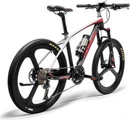 Capacity Electric Mountain Bike Electric Snow Bike, 26'' Electric Bike Carbon Fiber Frame 300W Mountain Bikes Torque Sensor System Oil And Gas Lockable Suspension Fork City Adult Bicycle E-bike Lithium Battery Beach Cruiser for Adul