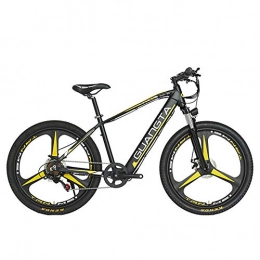 GTWO Electric Mountain Bike F1 26 Inch 500W Powerful Electric Bicyle 48V 15Ah Hidden Lithium Battery Lockable Suspension Fork 5 PAS Mountain Bike (Black Yellow)