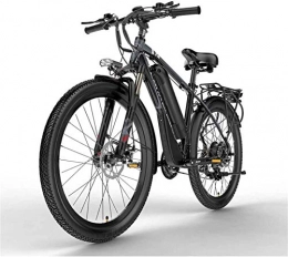 Fangfang Electric Mountain Bike Fangfang Electric Bikes, 26 Inch Mountain Electric Bike 48V Electric Bicycle Lockable Suspension Fork with 5 PAS Adjustment LCD Display, E-Bike (Color : Black)