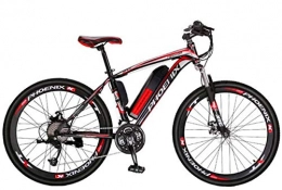 Fangfang Electric Mountain Bike Fangfang Electric Bikes, Adult Mountain Electric Bikes, 36V Lithium Battery High-Strength High-Carbon Steel Frame Offroad Electric Bicycle, 27 speed, E-Bike (Color : A, Size : 8AH)