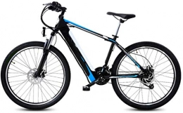 Fangfang Electric Mountain Bike Fangfang Electric Bikes, Mountain Off-Road Electric Bicycle, 27 Speed 400W 26 Inches Adults Travel Ebike 48V Hidden Removable Battery Dual Disc Brakes with Back Seat, E-Bike (Color : Blue)