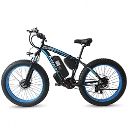 BHPL Electric Mountain Bike Fat Tire Electric Bike Electric Mountain Bicycle Beach Dirt Bike 26" 4 Inch Ebike 1000W 17.5AH 48V with Shimano 21 Speeds Removable Lithium Battery, B, 48V500W17.5AH