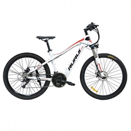 FFF-HAT Electric Mountain Bike FFF-HAT 27.5-inch White Stealth Lithium Battery Electric Mountain Bike 27-speed Variable-speed Long-distance Off-road Bicycle Shock Absorption and Comfort-Riding Version