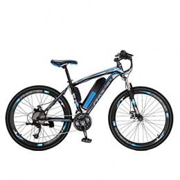 FFF-HAT Electric Mountain Bike FFF-HAT Adult Electric Mountain Bike, 26-inch Lithium Battery Electric Vehicle, 36V / 10Ah 250W, High Carbon Steel Electric Vehicle, 27-speed Electric Bicycle Supports Three Working Modes, Black Blue