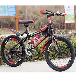 FJW Electric Mountain Bike FJW Unisex Mountain Bike 20 Inch 22 Inch 24 Inch 7 Speed High-carbon Steel Hardtail Student Child Commuter City Bike, Red, 24Inch