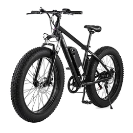 FMOPQ Electric Mountain Bike FMOPQ Adults Electric Bike 1000W Motor Max Speed 28Mph 26" Fat Tire Electric Bicycle 48V 17Ah Lithium Battery Snow Beach E-Bike Dirt Bicycles (Color : Black)
