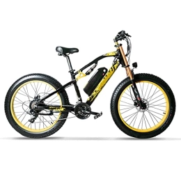 FMOPQ Electric Mountain Bike FMOPQ Electric Bike750W Motor 4.0 Fat Tire Beach Electric Bicycle 48V 17Ah Lithium Battery Bicycle (Color : Black White) (Black Yellow)