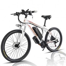 WRJY Electric Mountain Bike Folding E-Bike Electric Bike for adults men with 26inch Fat Tire, Removable 48V 13AH Lithium-Ion Battery Electric Commuter Bike Max Speed 45 km / h, Shimano 21 Speeds White
